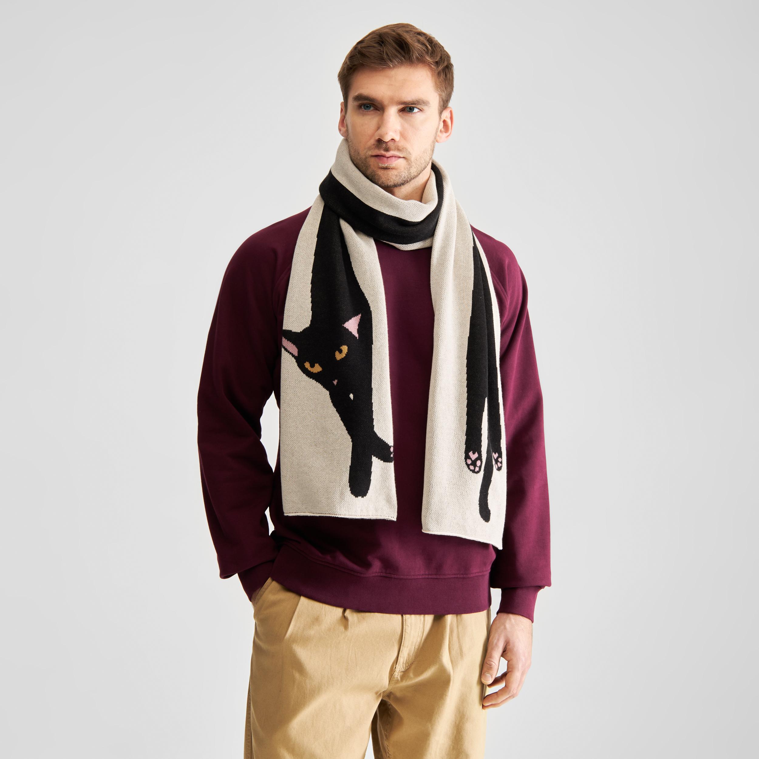 Dedicated Rossberga Long Cat Scarf Vanilla White Schal weiß